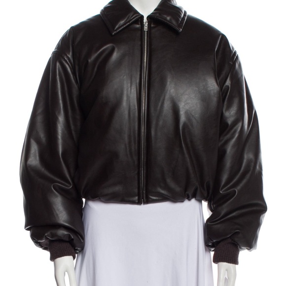 Acne Studios COATED BROWN BOMBER JACKET - Picture 1 of 4